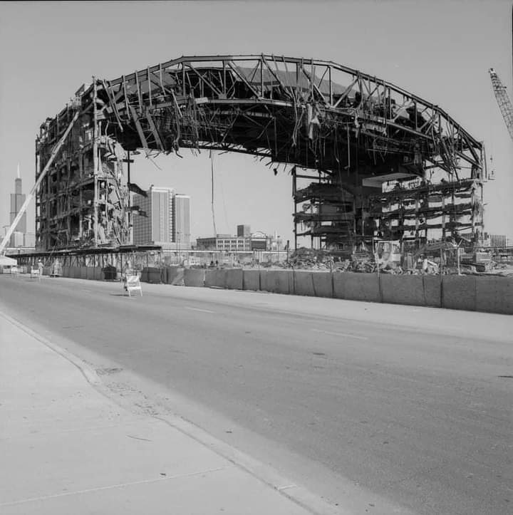 Such a sad, sad pic of the old Stadium being torn down