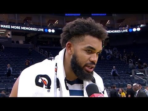 KAT with the shoutout to the Minnesota Wild last night: "it was like a hockey game to start the game"