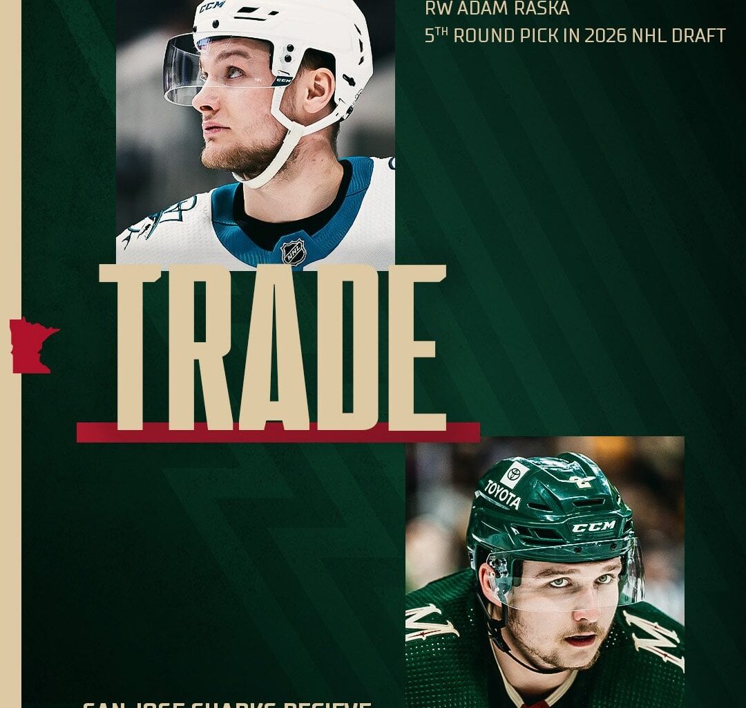 [Minnesota Wild] 🚨 TRADE NEWS 🚨 We have traded D Calen Addison for RW Adam Raska and a 5th Round Pick in the 2026 Draft.