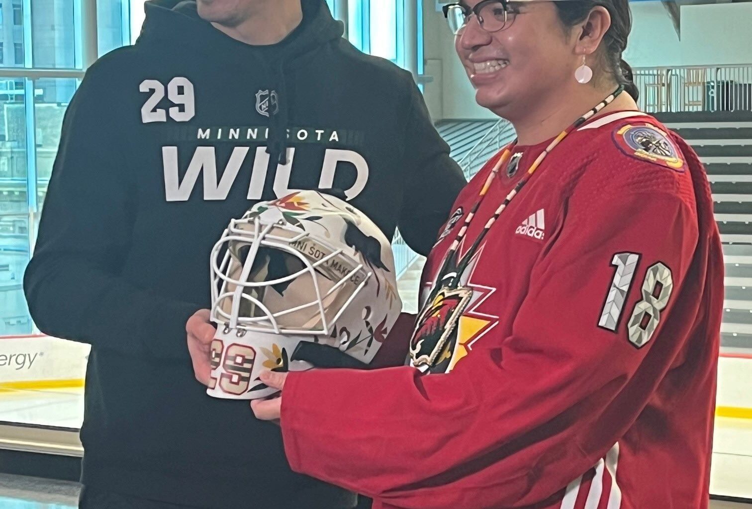 [Russo] As part of Native American Heritage Night and to honor his wife, who is native, Marc-Andre Fleury had a custom-designed mask created by Cole Redhorse Taylor. Mask quotes his dad on back, has names of his kids. He’s bummed the NHL has informed him he can’t even wear in warmups