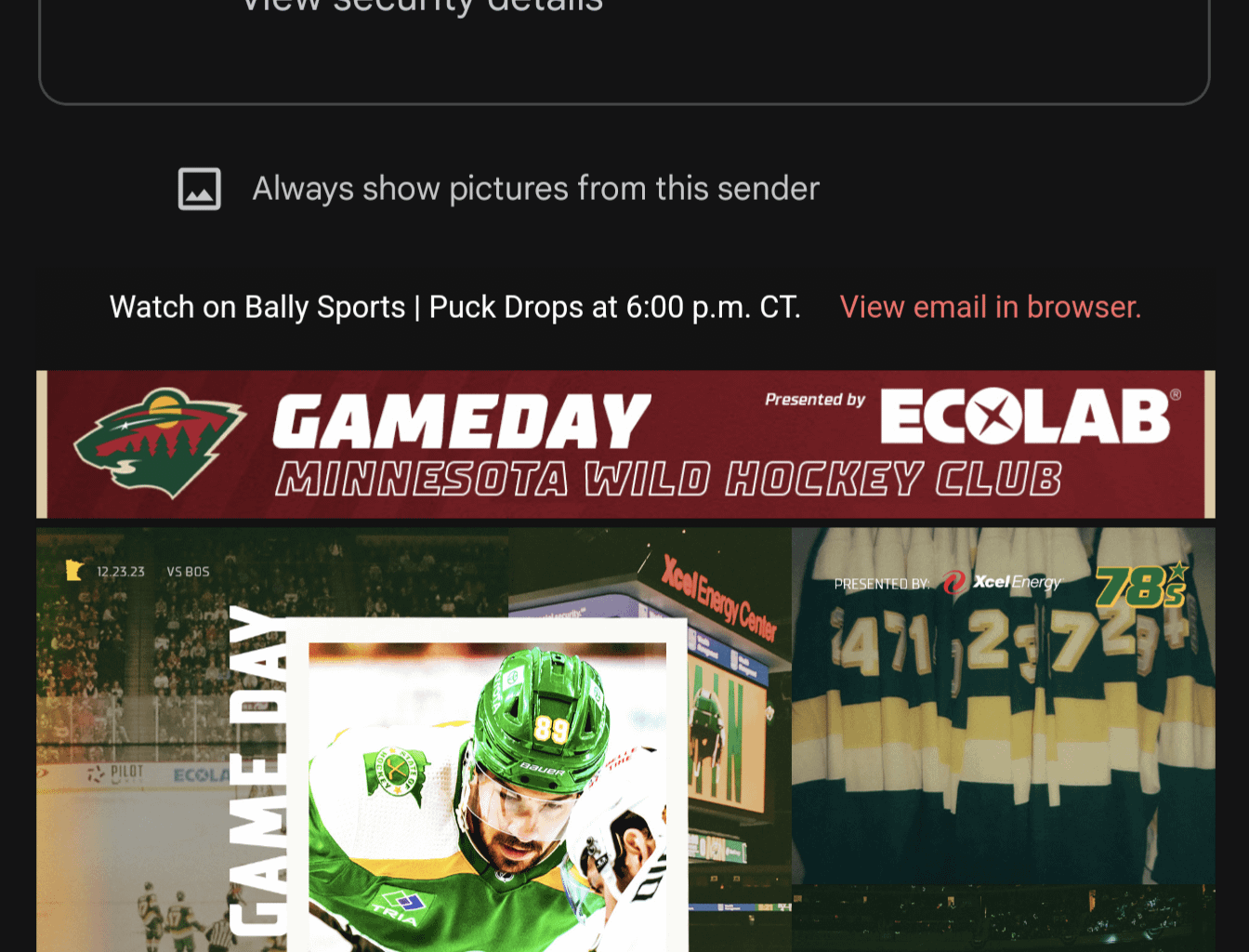 Really late game day emails?