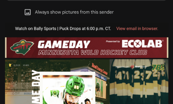 Really late game day emails?