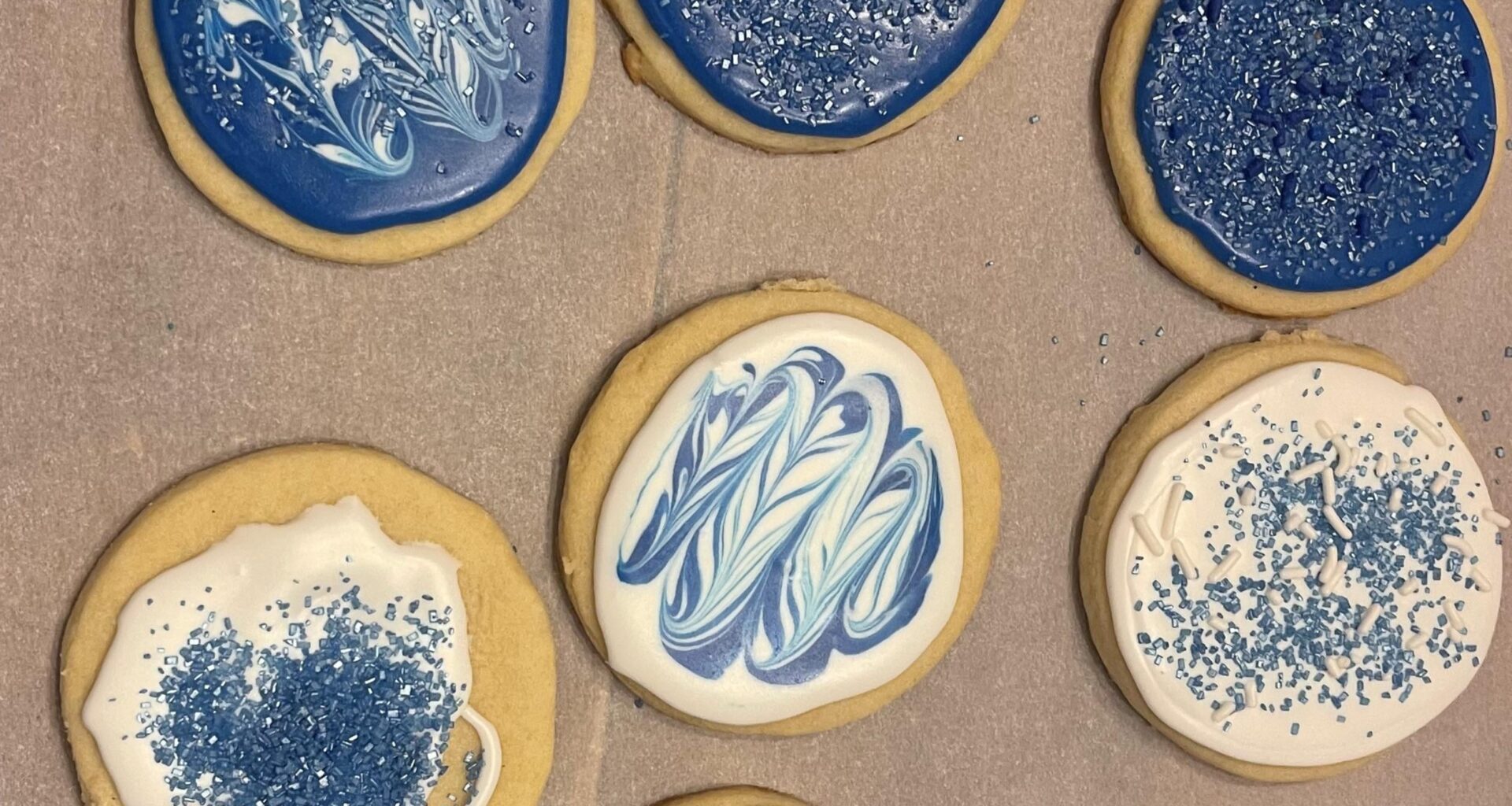 Kids decided to go Colts themed cookies for tomorrow for game day/Santa night!