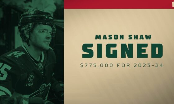 Minnesota Wild Signs Forward Mason Shaw