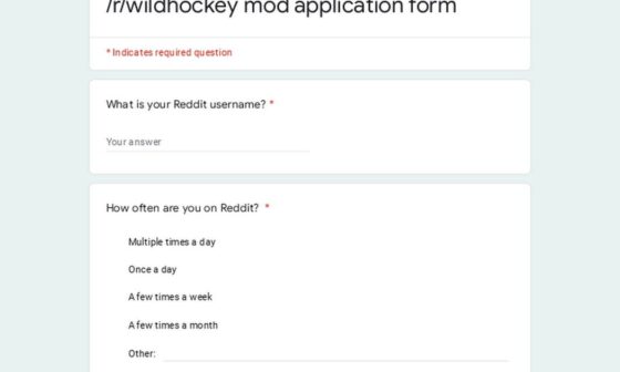 Want to mod /r/wildhockey? Apply here!