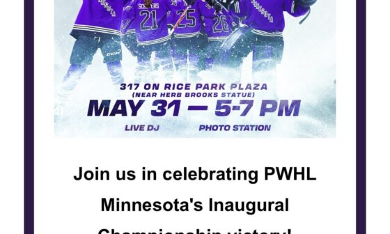 PWHL Minnesota’s Walter Cup celebration will be in Rice Park on Friday from 5-7 pm