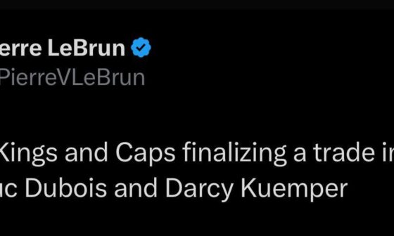 BREAKING: Kings trade Dubois to Washington for Darcy Kuemper