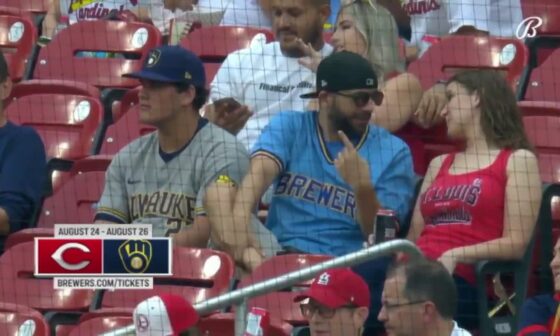 [Bally Sports WI] Randomly thought of this, so I looked it up, and it's as good as I remembered: Brian Anderson absolutely roasts a Brewers fan at the Cardinals game