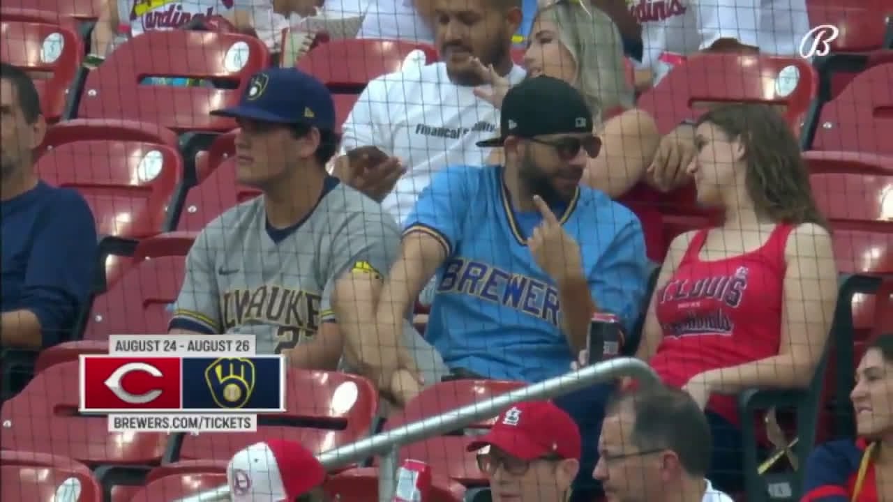 [Bally Sports WI] Randomly thought of this, so I looked it up, and it's as good as I remembered: Brian Anderson absolutely roasts a Brewers fan at the Cardinals game