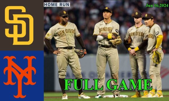 Padres Vs. Mets Jun 16, 2024 FULL GAME HIGHLIGHTS | MLB Highlights| MLB Season 2024