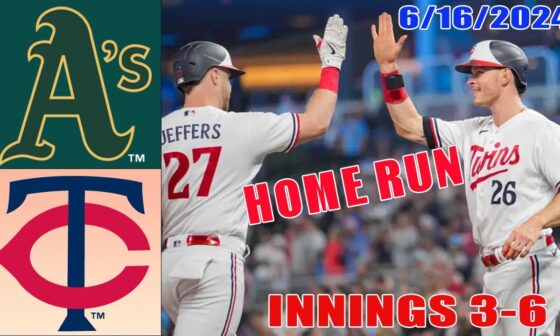 Oakland Athletics vs Minnesota Twins Jun 16, 2024 GAME HIGHLIGHTS | MLB Highlights | MLB Season 2024