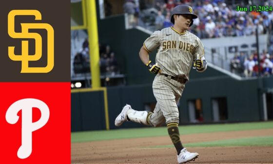 San Diego Padres Vs Philadelphia Phillies Jun 17, 2024 GAME HIGHLIGHTS | MLB Highlights