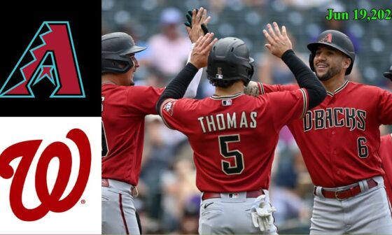 Arizona Diamondbacks vs Washington Nationals GAME HIGHLIGHTS  Jun 19, 2024 | MLB Highlights Today