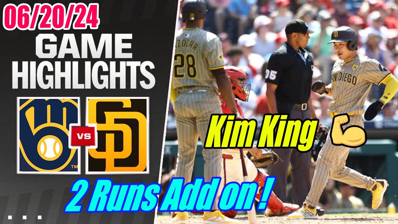 Padres vs Brewers [Innings 456 Highlights] June 20, 2024 | MLB Highlights