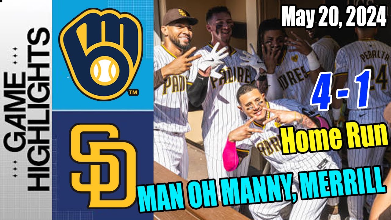 San Diego Padres vs Milwaukee Brewers [TODAY Highlights] June 20, 2024 | Merrill&Machado Home Run !