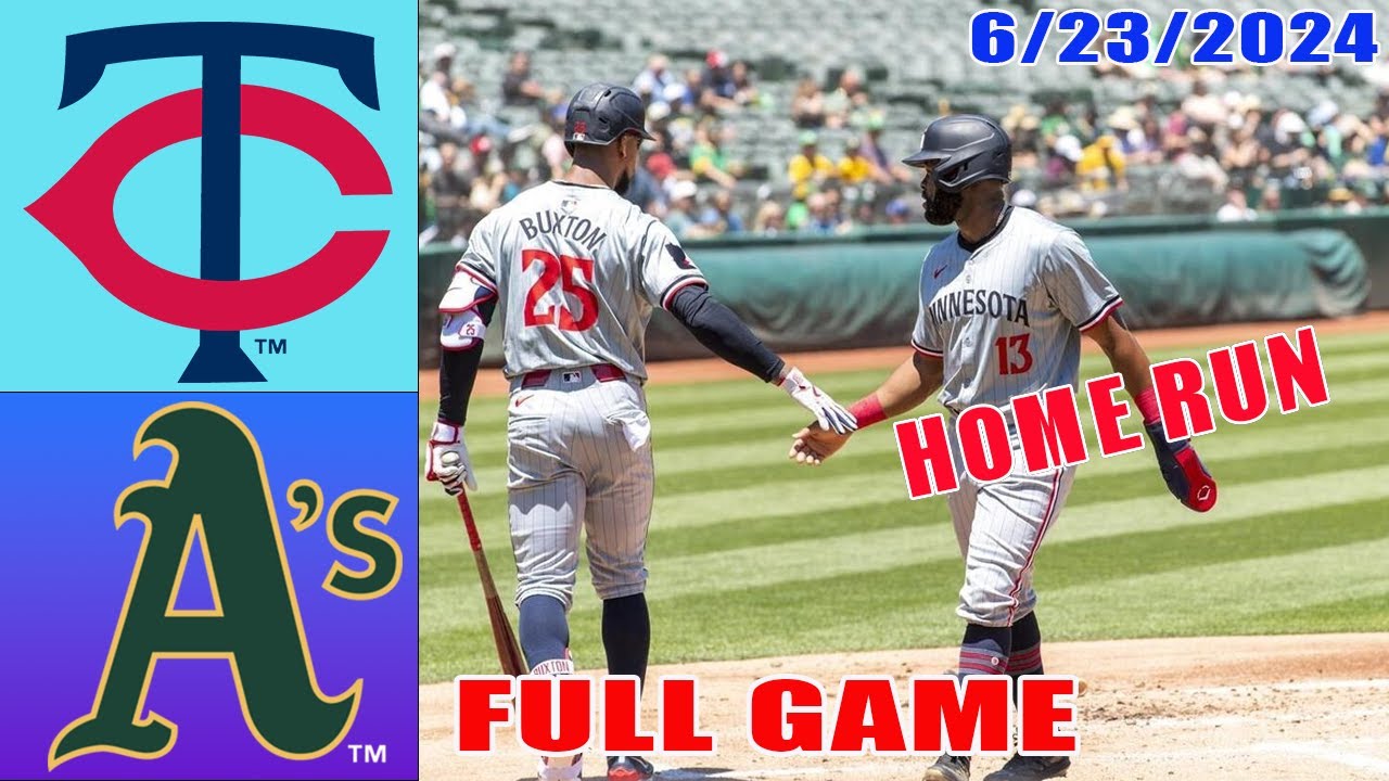 Minnesota Twins vs Oakland Athletics 06/23/24 Full Game Highlights | MLB Highlights| MLB Season 2024