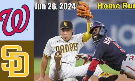 Washington Nationals vs San Diego Padres Jun 26, 2024 Game Highlights | MLB Highlights | Season 2024