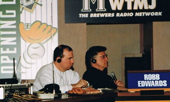 [Doug Russell] Very sad to learn of the passing of longtime friend and former @620wtmj morning man (and Voice of Miller Park) Robb Edwards. His booming voice only dwarfed by his kindness and support of the next generation that came after him. Love and peace to his family.