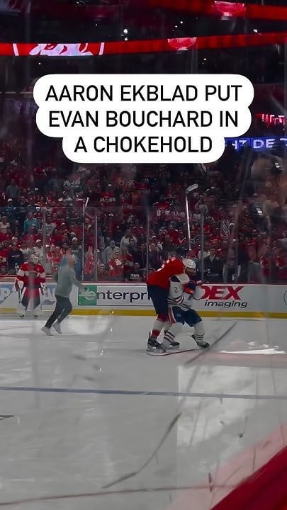 Ekblad with Bouchard in a chokehold