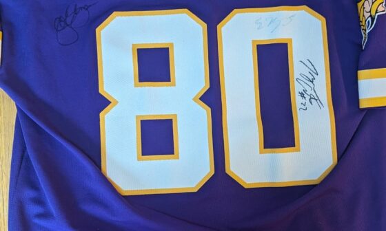 Just got this Cris Carter jersey at a vintage shop in St. Paul and I have no clue who signed it