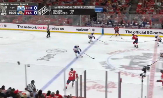 Carter Verhaeghe gets the first goal of the 2024 Stanley Cup Final.