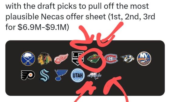 As the resident "Wild should get Necas guy",I felt the need to share: