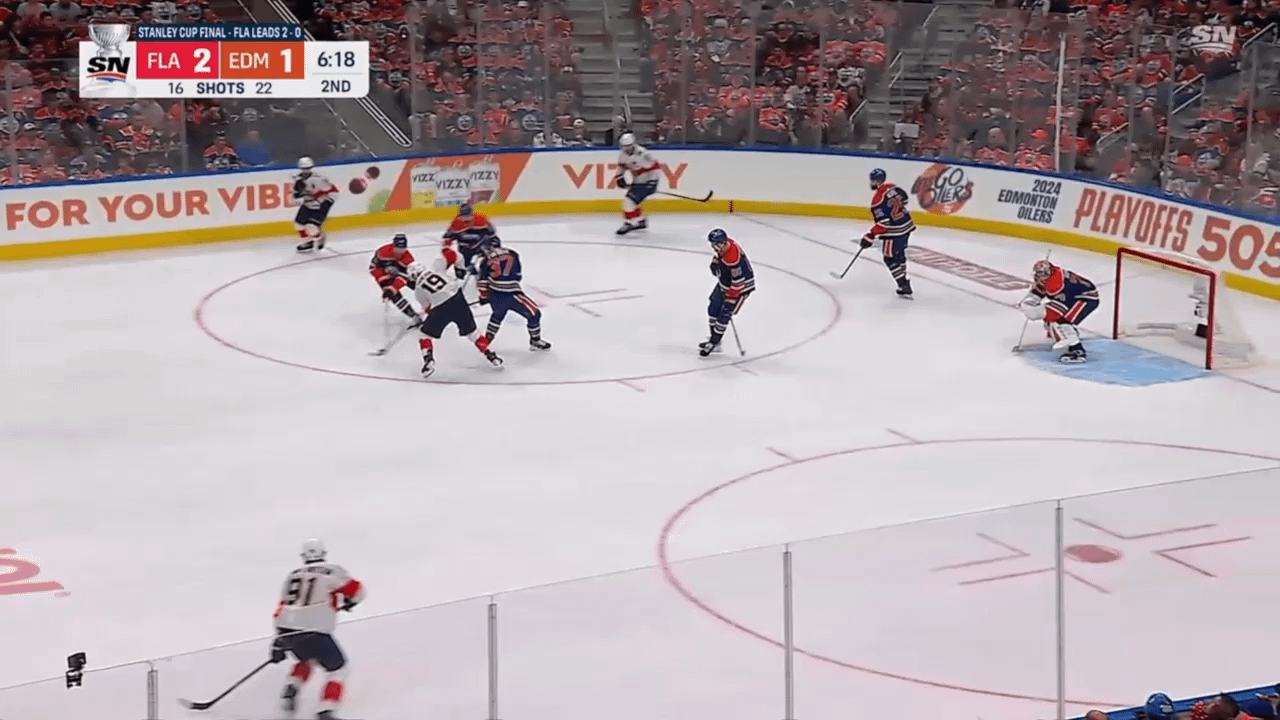 Sam Bennett makes it 3-1 for Florida on a pass from Matthew Tkachuk