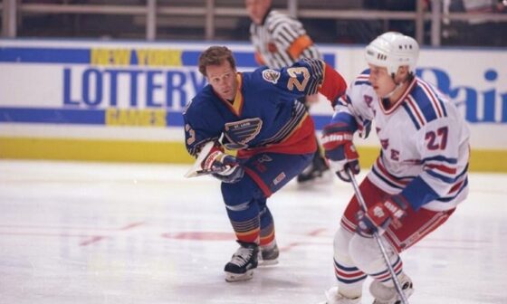 The Last NHL Player to Play Without a Helmet: Craig MacTavish of the St. Louis Blues, 1996-1997