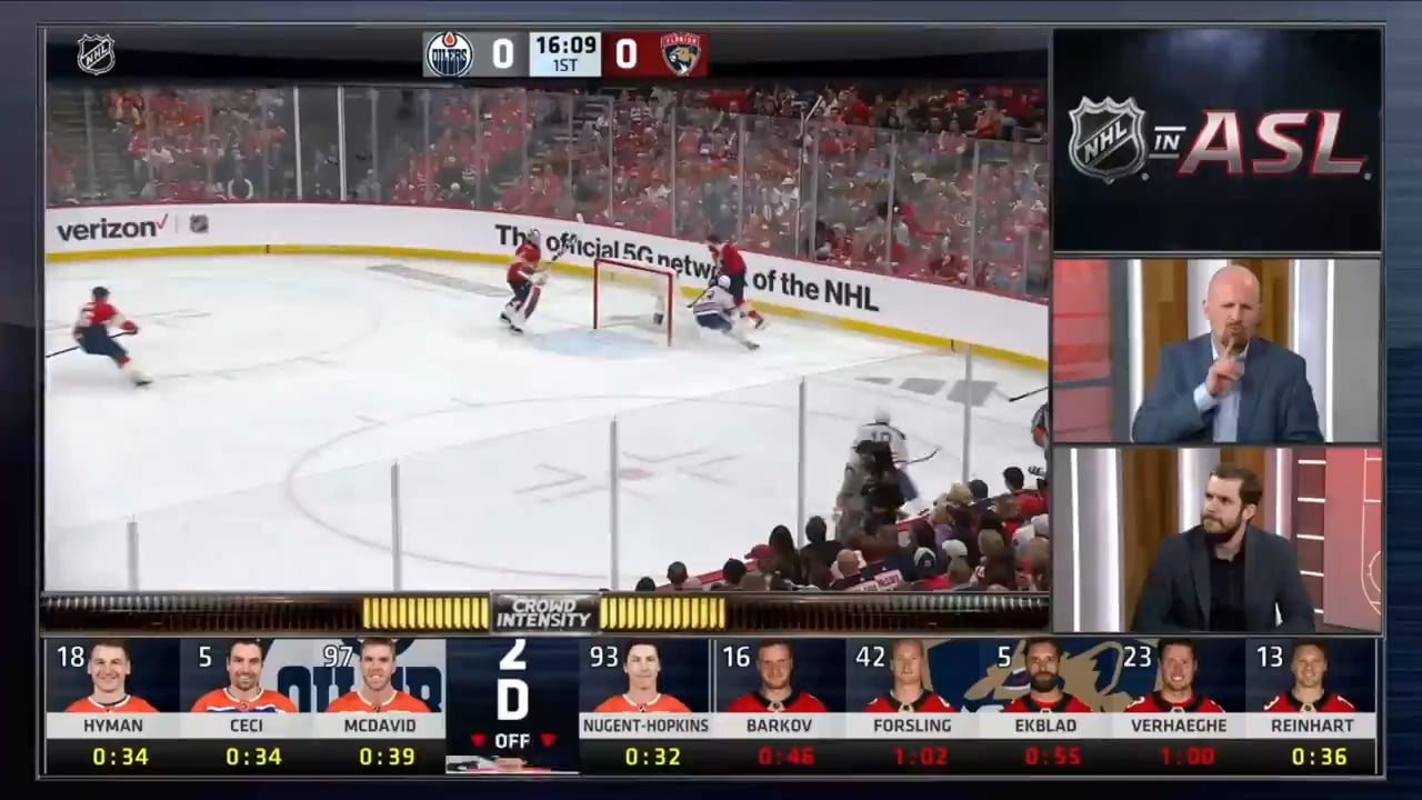 Panthers’ first goal on the NHL in American Sign Language broadcast.