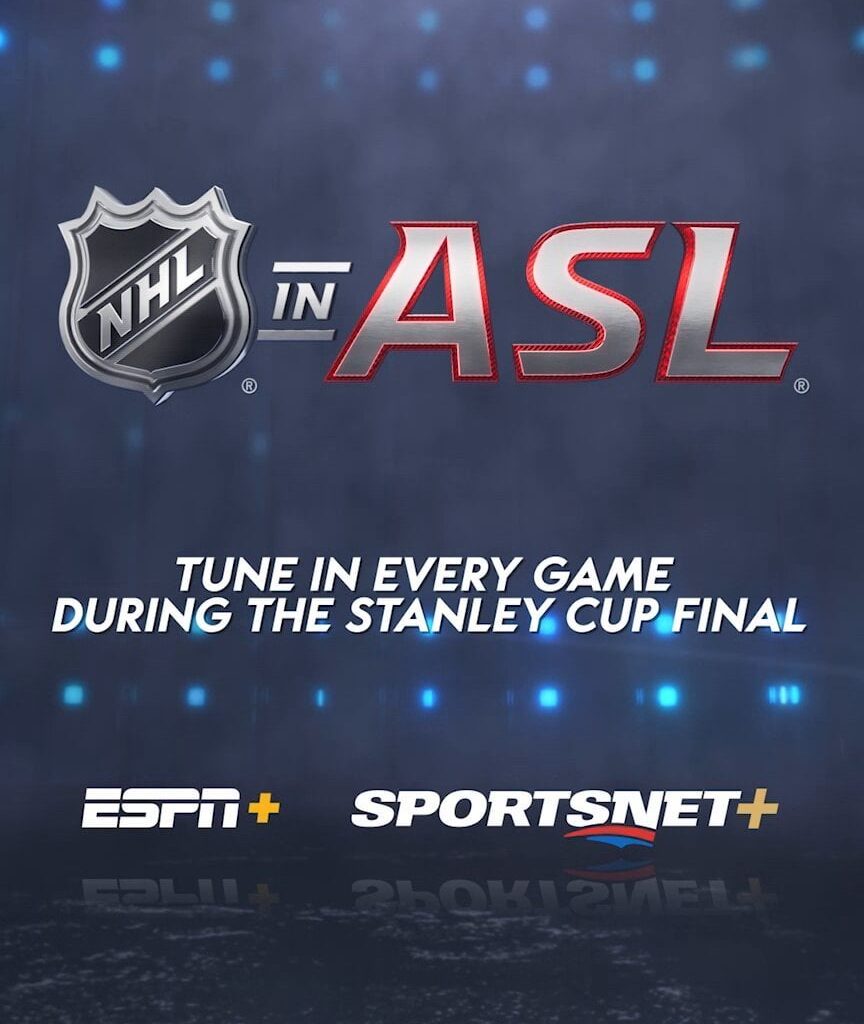 NHL in ASL will feature live Deaf broadcasters providing real-time coverage of play-by-play and color commentary in ASL for the 2024 #StanleyCup Final.