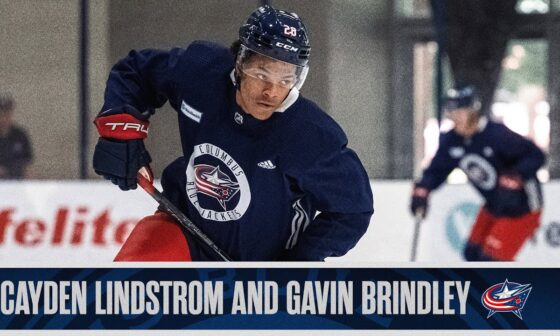 CAYDEN LINDSTROM and GAVIN BRINDLEY Speak After Day 1 of the 2024 Blue Jackets Development Camp! ⛺️🏒