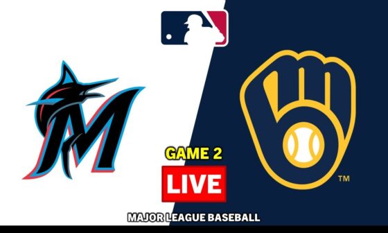 Miami Marlins vs Milwaukee Brewers | 2024 MLB Live Play-by-Play Score Game 2