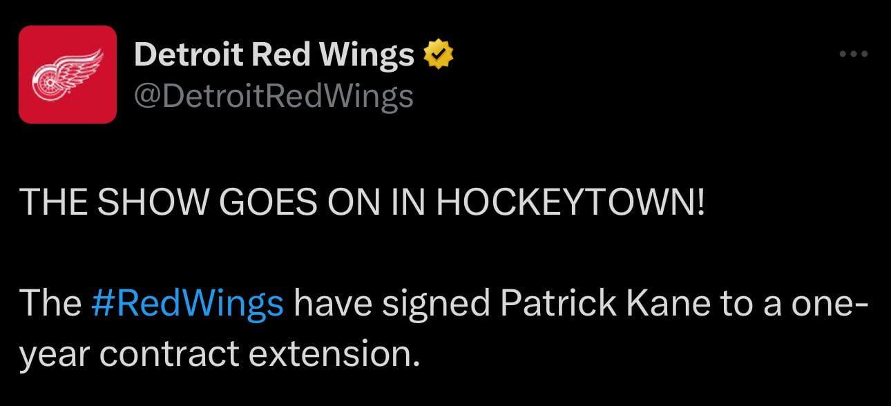 BREAKING: Patrick Kane signs with Detroit