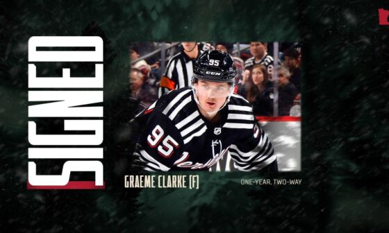 Minnesota Wild Signs Forward Graeme Clarke to a One-Year, Two-Way Contract