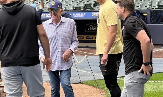 [Rosiak] - Paul Skenes made a specific request to meet Bob Uecker today.   Wish granted.