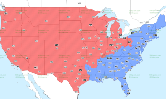 Coverage Map for Tonight's Game