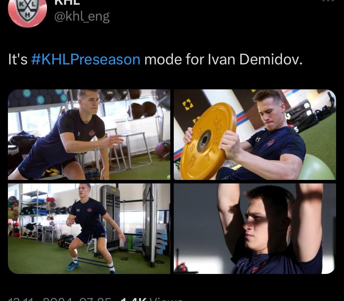 Demidov is back to training for the upcoming KHL season