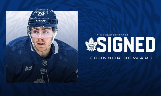 Maple Leafs Sign Forward Connor Dewar