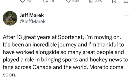 Jeff Marek confirms his departure from Sportsnet