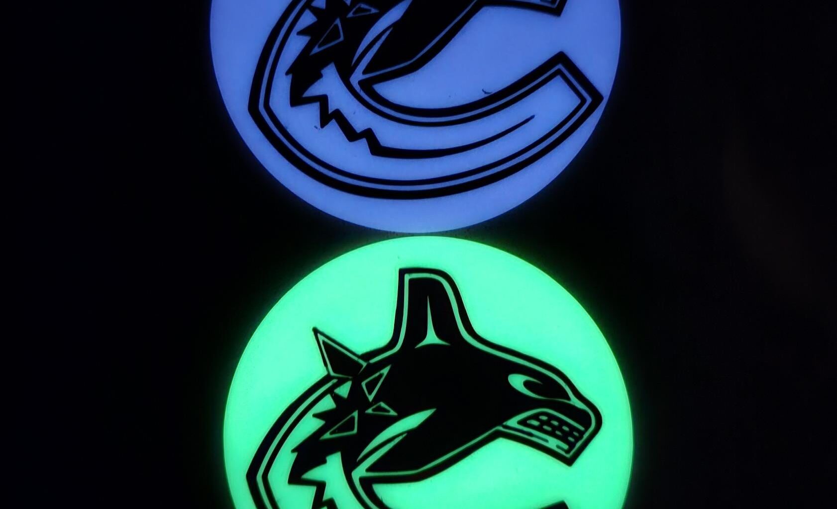 A bunch of friends requested that i make some glow in the dark coasters for my home team! Figured I'd show it here as well!