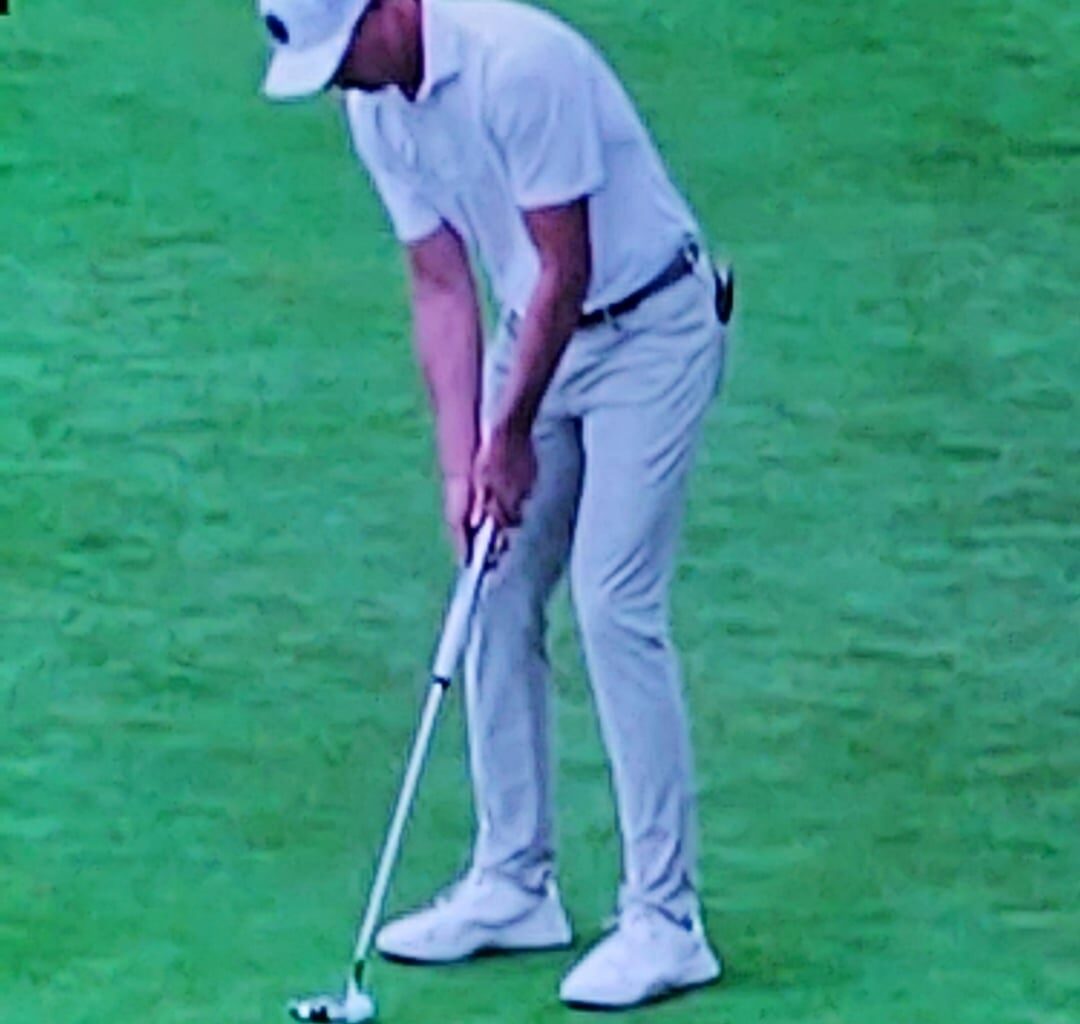 Matt Ryan putting out at the celebrity golf tournament in South Lake Tahoe, California.