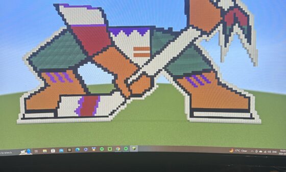 wip of the kachina logo in minecraft