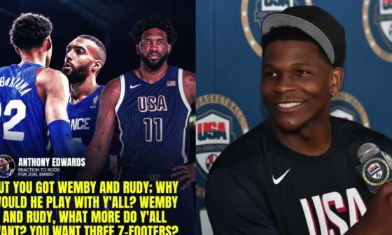 Timberwolves' Anthony Edwards chirps at French fans over Joel Embiid situation