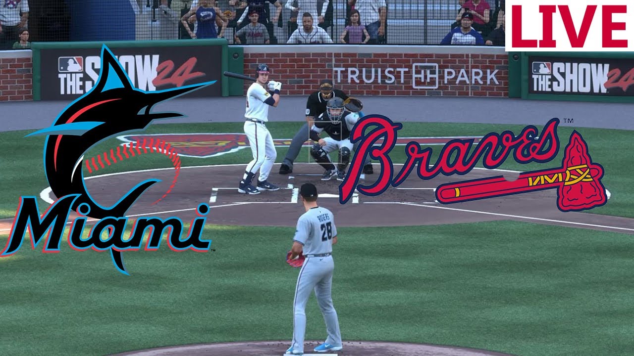 🔴LIVE MLB🔴 Miami Marlins  VS Atlanta Braves/August 01 / /MLB THE SHOW 2024