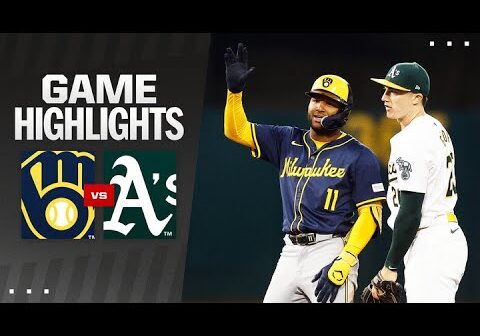 Brewers vs. A's Game Highlights (8/23/24) | MLB Highlights