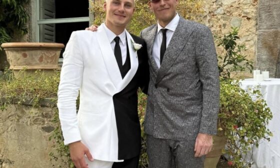 Patrik Laine at the wedding of his friend Roope Hintz