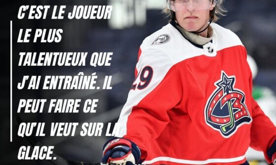 Pascal Vincent on Patrick Laine: "He's the most talented player I've ever coached. He can do anything he wants on the ice" (FR)