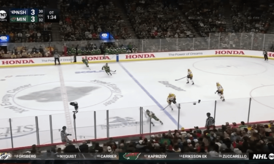 Minnesota pulls goalie in OT