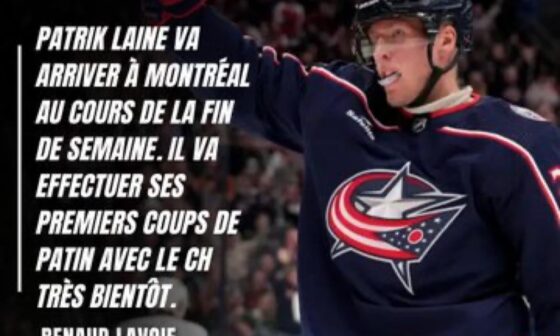 [Lavoie] Laine will arrive in Montreal this weekend