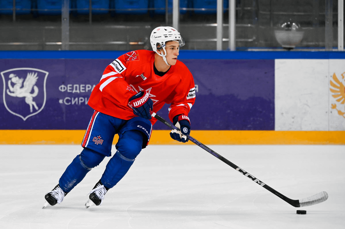 Ivan Demidov back on the ice at SKA training camp